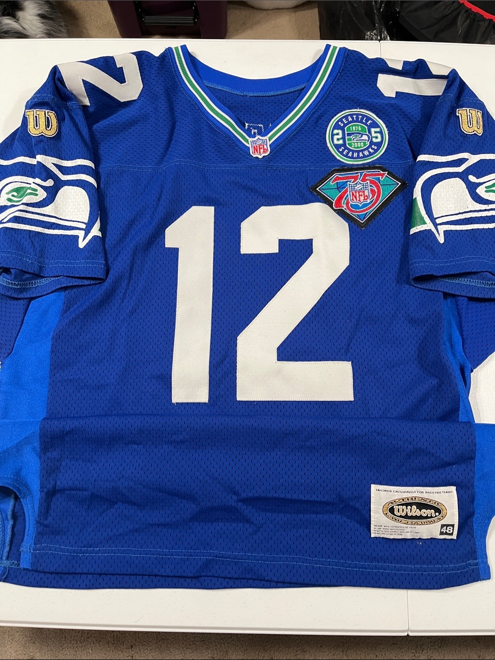 Wilson Royal Blue #12 Seattle Seahawks Football Jersey